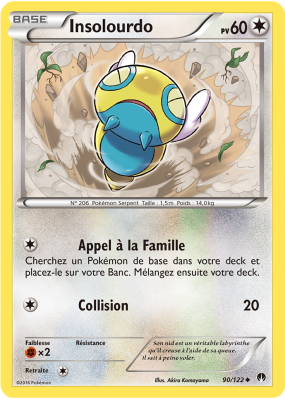 Carte Pokémon Insolourdo 90/122 Peu commune Rupture TURBO