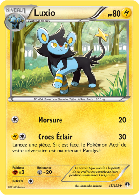 Carte Pokémon Luxio 45/122 Peu commune Rupture TURBO