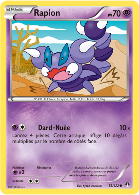 Carte Pokémon Rapion 53/122 Commune Rupture TURBO