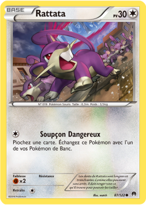 Carte Pokémon Rattata 87/122 Commune Rupture TURBO