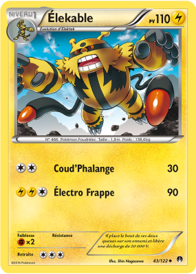 Carte Pokémon Élekable 43/122 Peu commune Rupture TURBO