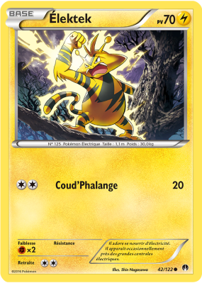 Carte Pokémon Élektek 42/122 Commune Rupture TURBO
