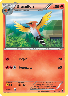 Carte Pokémon Braisillon 9/119 Peu commune Vigueur Spectrale