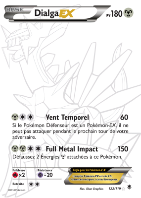 Carte Pokémon Dialga-EX 122/119 Ultra Rare Vigueur Spectrale