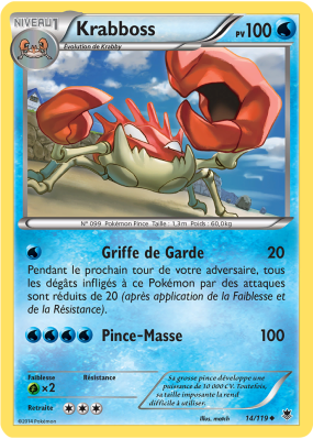 Carte Pokémon Krabboss 14/119 Peu commune Vigueur Spectrale