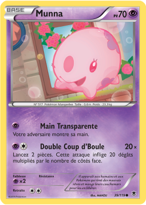 Carte Pokémon Munna 39/119 Commune Vigueur Spectrale