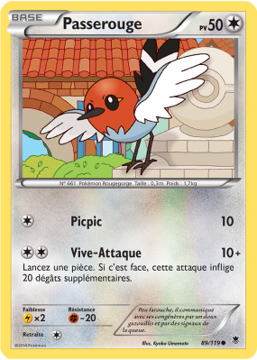 Carte Pokémon Passerouge 89/119 Commune Vigueur Spectrale