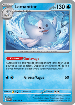 Carte Pokémon Lamantine 019/088 Holographique Équilibre Parfait