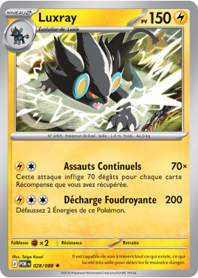 Carte Pokémon Luxray 028/088 Holographique Équilibre Parfait