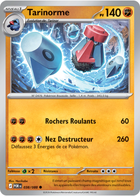 Carte Pokémon Tarinorme 038/088 Commune Équilibre Parfait