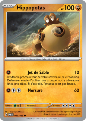 Carte Pokémon Hippopotas 039/088 Commune Équilibre Parfait