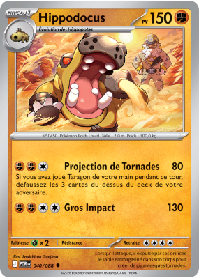 Carte Pokémon Hippodocus 040/088 Peu commune Équilibre Parfait