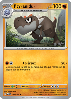 Carte Pokémon Ptyranidur 044/088 Commune Équilibre Parfait