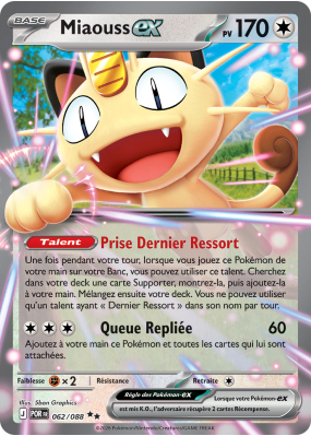 Carte Pokémon Miaouss-ex 062/088 Double rare Équilibre Parfait