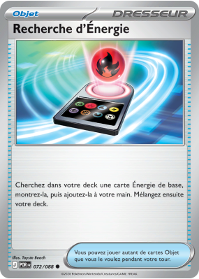 Carte Pokémon Recherche d'Énergie 072/088 Commune Équilibre Parfait