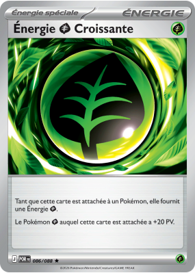 Carte Pokémon Énergie Plante Croissante 086/088 Holographique Équilibre Parfait