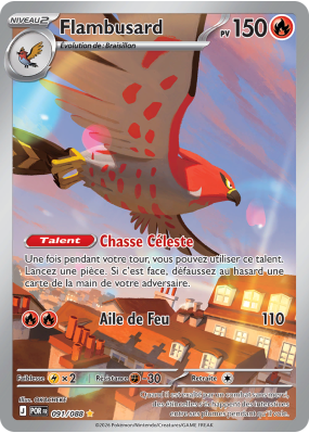 Carte Pokémon Flambusard 091/088 AR Équilibre Parfait