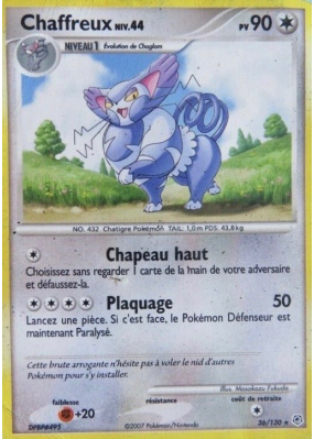 Carte Pokémon Chaffreux 36/130 Rare Diamant & Perle (JCC)