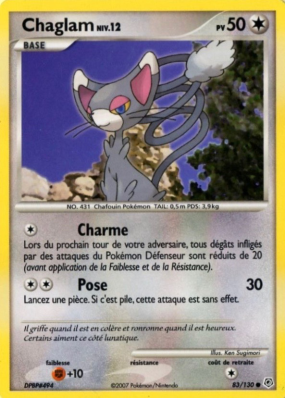Carte Pokémon Chaglam 83/130 Commune Diamant & Perle (JCC)