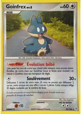 Carte Pokémon Goinfrex 33/130 Rare Diamant & Perle (JCC)