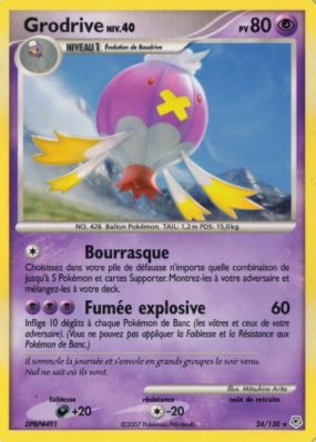 Carte Pokémon Grodrive 24/130 Rare Diamant & Perle (JCC)