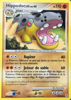 Carte Pokémon Hippodocus 29/130 Rare Diamant & Perle (JCC)