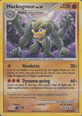 Carte Pokémon Mackogneur 31/130 Rare Diamant & Perle (JCC)