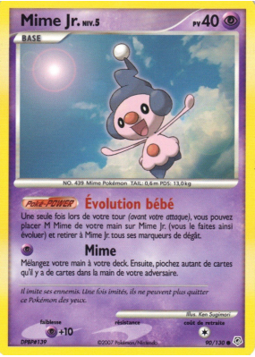 Carte Pokémon Mime Jr. 90/130 Commune Diamant & Perle (JCC)