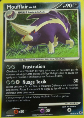 Carte Pokémon Moufflair 15/130 Holographique Diamant & Perle (JCC)