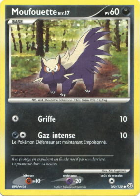 Carte Pokémon Moufouette 102/130 Commune Diamant & Perle (JCC)