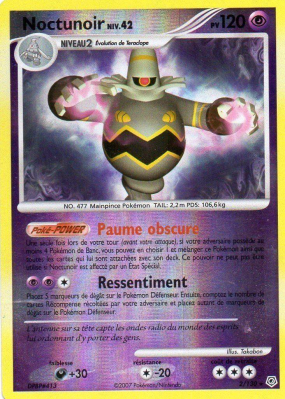 Carte Pokémon Noctunoir 2/130 Holographique Diamant & Perle (JCC)