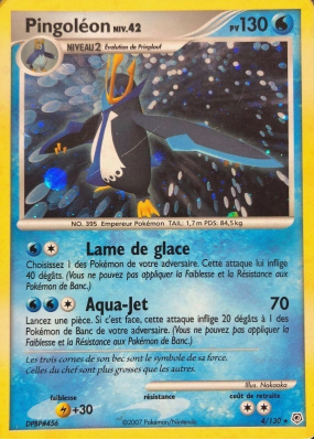 Carte Pokémon Pingoléon 4/130 Holographique Diamant & Perle (JCC)