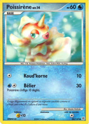 Carte Pokémon Poissirène 84/130 Commune Diamant & Perle (JCC)