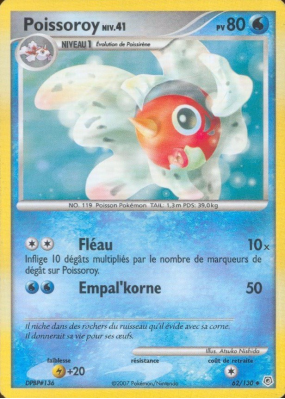 Carte Pokémon Poissoroy 62/130 Peu commune Diamant & Perle (JCC)