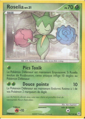 Carte Pokémon Roselia 96/130 Commune Diamant & Perle (JCC)
