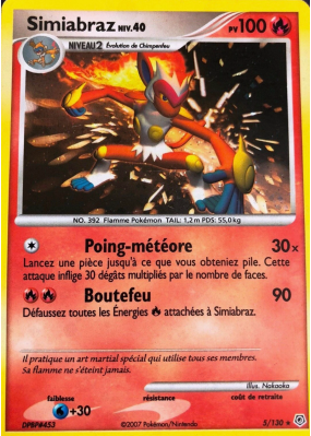 Carte Pokémon Simiabraz 5/130 Holographique Diamant & Perle (JCC)