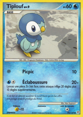 Carte Pokémon Tiplouf 93/130 Commune Diamant & Perle (JCC)
