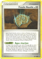 Carte Pokémon Fossile Nautile 91/100 Commune Aube Majestueuse