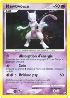 Carte Pokémon Mewtwo 9/100 Holographique Aube Majestueuse