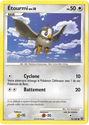Carte Pokémon Étourmi 75/100 Commune Aube Majestueuse