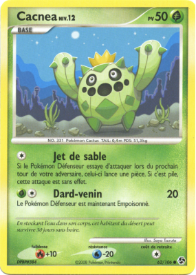 Carte Pokémon Cacnea 62/106 Commune Duels au sommet