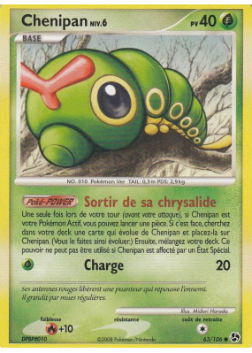 Carte Pokémon Chenipan 63/106 Commune Duels au sommet
