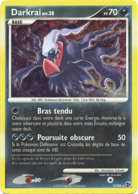 Carte Pokémon Darkrai 3/106 Holographique Duels au sommet