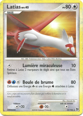 Carte Pokémon Latias 22/106 Rare Duels au sommet