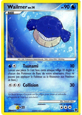Carte Pokémon Wailmer 58/106 Commune Duels au sommet