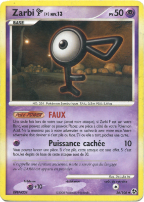 Carte Pokémon Zarbi F 56/106 Peu commune Duels au sommet