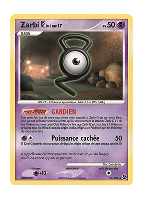 Carte Pokémon Zarbi G 57/106 Peu commune Duels au sommet
