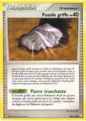 Carte Pokémon Fossile griffe 138/146 Commune Éveil des Légendes