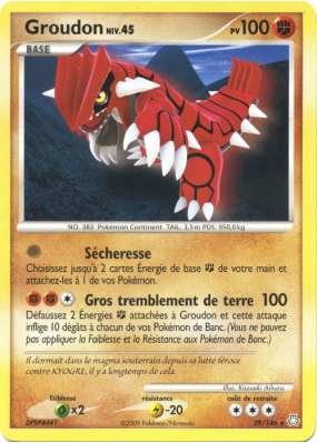 Carte Pokémon Groudon 29/146 Rare Éveil des Légendes