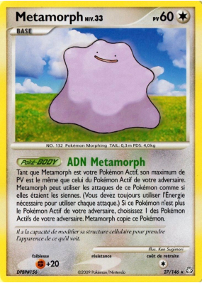 Carte Pokémon Metamorph 27/146 Rare Éveil des Légendes
